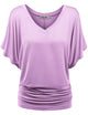 WT1038 Women's V Neck Short Sleeve Dolman Top