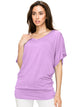 WT1038 Women's V Neck Short Sleeve Dolman Top