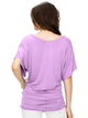 WT1038 Women's V Neck Short Sleeve Dolman Top