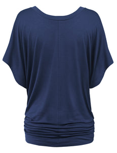 WT1038 Women's V Neck Short Sleeve Dolman Top