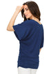 WT1038 Women's V Neck Short Sleeve Dolman Top