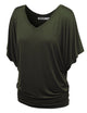 WT1038 Women's V Neck Short Sleeve Dolman Top