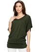 WT1038 Women's V Neck Short Sleeve Dolman Top