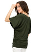 WT1038 Women's V Neck Short Sleeve Dolman Top