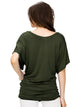 WT1038 Women's V Neck Short Sleeve Dolman Top
