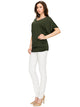 WT1038 Women's V Neck Short Sleeve Dolman Top