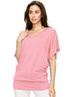 WT1038 Women's V Neck Short Sleeve Dolman Top