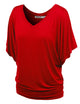 WT1038 Women's V Neck Short Sleeve Dolman Top