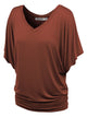WT1038 Women's V Neck Short Sleeve Dolman Top