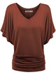 WT1038 Women's V Neck Short Sleeve Dolman Top