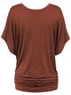 WT1038 Women's V Neck Short Sleeve Dolman Top