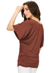 WT1038 Women's V Neck Short Sleeve Dolman Top
