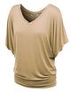 WT1038 Women's V Neck Short Sleeve Dolman Top