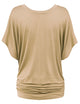 WT1038 Women's V Neck Short Sleeve Dolman Top