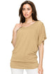 WT1038 Women's V Neck Short Sleeve Dolman Top