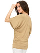 WT1038 Women's V Neck Short Sleeve Dolman Top
