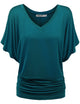 WT1038 Women's V Neck Short Sleeve Dolman Top