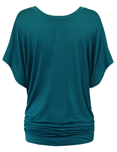 WT1038 Women's V Neck Short Sleeve Dolman Top