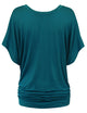 WT1038 Women's V Neck Short Sleeve Dolman Top