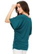 WT1038 Women's V Neck Short Sleeve Dolman Top