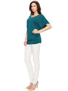WT1038 Women's V Neck Short Sleeve Dolman Top