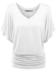 WT1038 Women's V Neck Short Sleeve Dolman Top