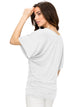 WT1038 Women's V Neck Short Sleeve Dolman Top