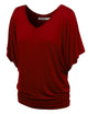 WT1038 Women's V Neck Short Sleeve Dolman Top