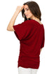 WT1038 Women's V Neck Short Sleeve Dolman Top