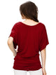 WT1038 Women's V Neck Short Sleeve Dolman Top