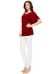 WT1038 Women's V Neck Short Sleeve Dolman Top
