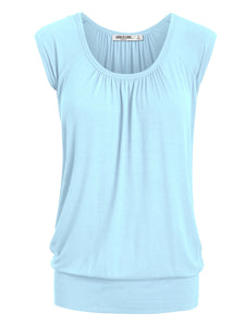 WT1054 Womens Solid Short Sleeve Sweetheart Top