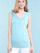 WT1054 Womens Solid Short Sleeve Sweetheart Top