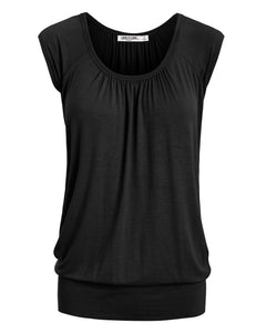 WT1054 Womens Solid Short Sleeve Sweetheart Top