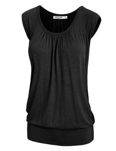 WT1054 Womens Solid Short Sleeve Sweetheart Top