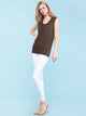 WT1054 Womens Solid Short Sleeve Sweetheart Top