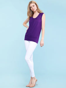 WT1054 Womens Solid Short Sleeve Sweetheart Top