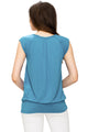 WT1054 Womens Solid Short Sleeve Sweetheart Top