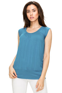 WT1054 Womens Solid Short Sleeve Sweetheart Top
