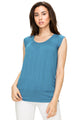 WT1054 Womens Solid Short Sleeve Sweetheart Top