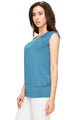 WT1054 Womens Solid Short Sleeve Sweetheart Top
