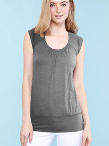 WT1054 Womens Solid Short Sleeve Sweetheart Top