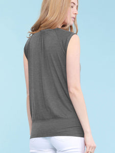 WT1054 Womens Solid Short Sleeve Sweetheart Top