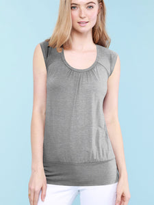 WT1054 Womens Solid Short Sleeve Sweetheart Top