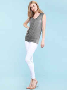 WT1054 Womens Solid Short Sleeve Sweetheart Top