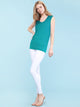 WT1054 Womens Solid Short Sleeve Sweetheart Top