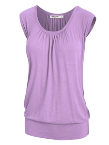 WT1054 Womens Solid Short Sleeve Sweetheart Top