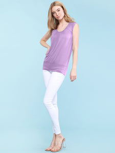 WT1054 Womens Solid Short Sleeve Sweetheart Top