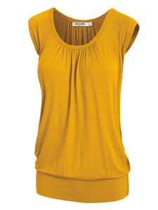 WT1054 Womens Solid Short Sleeve Sweetheart Top