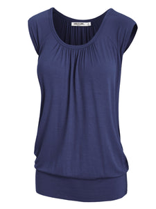 WT1054 Womens Solid Short Sleeve Sweetheart Top